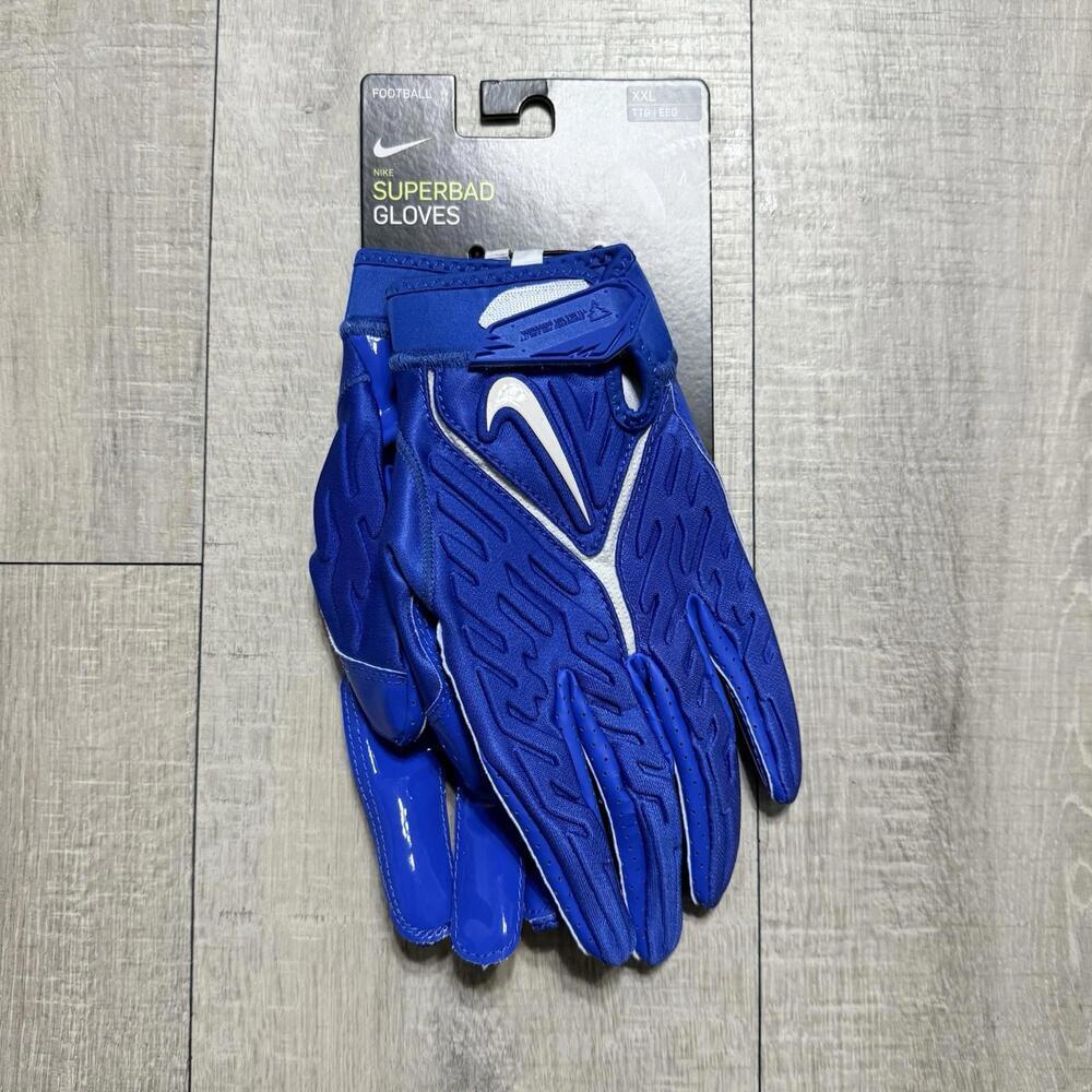 Nike Superbad Football Receiver Gloves Blue/White Adult  DX4520 419 Sz XXL